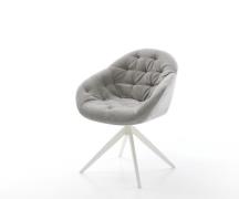 Drehstuhl Gaio-Flex Strukturstoff Soft Grau Kreuzgestell breit Weiß 36...