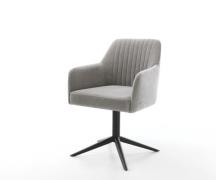 Drehstuhl Greg-Flex Strukturstoff Soft Grau Fußkreuz Schwarz 360° dreh...