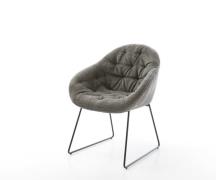 Esszimmerstuhl Gaio-Flex Bouclé Soft Schlamm Kufengestell Schwarz