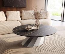 Couchtisch Edge Rund 100x100 cm Keramik Laminam® Noir Desir Braun Para...