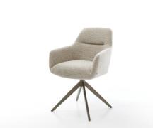 Drehstuhl Pejo-Flex Webstoff Soft Beige Kreuzgestell breit Effektfinis...