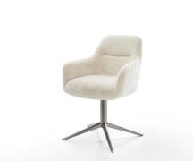 Drehstuhl Pejo-Flex Plüsch Creme-Weiß Fußkreuz Graphit 360° drehbar Wi...