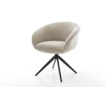 Drehstuhl Vinka-Flex mit Armlehnen Webstoff Soft Beige Kreuzgestell br...