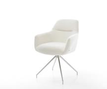 Esszimmerstuhl Pejo-Flex Bouclé Soft Beige Kreuzgestell konisch Edelst...