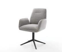 Drehstuhl Zoa-Flex Strukturstoff Soft Grau Fußkreuz Schwarz 360° drehb...