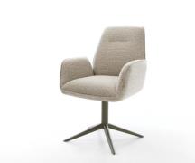 Drehstuhl Zoa-Flex Webstoff Soft Beige Fußkreuz Effektfinish Titan 360...
