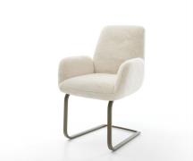 Freischwinger Zoa-Flex Plüsch Creme-Weiß Freischwinger flach Effektfin...