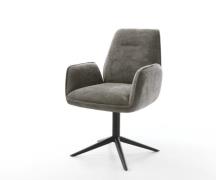 Drehstuhl Zoa-Flex Bouclé Soft Schlamm Fußkreuz Schwarz 360° drehbar W...