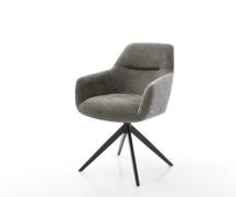 Drehstuhl Pejo-Flex Bouclé Soft Schlamm Kreuzgestell breit Schwarz 360...