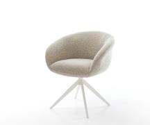 Drehstuhl Vinka-Flex mit Armlehnen Webstoff Soft Beige Kreuzgestell br...