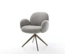 Drehstuhl Nube-Flex mit Armlehnen Strukturstoff Soft Grau Kreuzgestell...