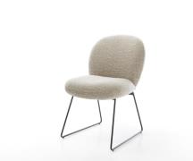 Esszimmerstuhl Nube-Flex Webstoff Soft Beige Kufengestell Schwarz Tasc...