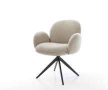 Drehstuhl Nube-Flex mit Armlehnen Webstoff Soft Beige Kreuzgestell bre...