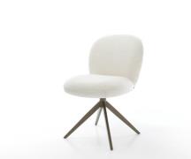 Drehstuhl Nube-Flex Bouclé Soft Beige Kreuzgestell breit Effektfinish ...