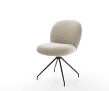 Esszimmerstuhl Nube-Flex Webstoff Soft Beige Kreuzgestell konisch Schw...