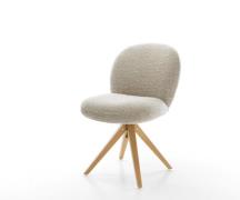Drehstuhl Nube-Flex Webstoff Soft Beige Holzgestell kantig Natur 180° ...
