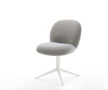 Drehstuhl Nube-Flex Strukturstoff Soft Grau Fußkreuz Weiß 360° drehbar...