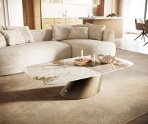 Couchtisch Edge Boot 140x80 cm Keramik Minas Melange Conis Metallic Go...