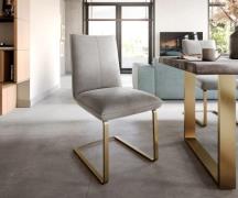 Freischwinger Lelio-Flex Samt Grau Freischwinger flach Gold Taschenfed...