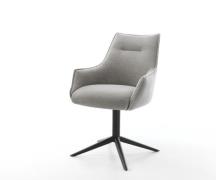 Drehstuhl Alja-Flex mit Armlehnen Strukturstoff Soft Grau Fußkreuz Sch...