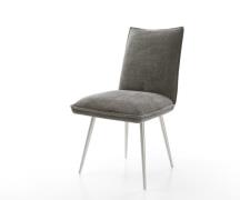 Esszimmerstuhl Lelio-Flex Bouclé Soft Schlamm 4-Fuß konisch Edelstahl ...