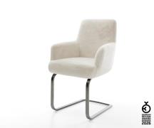 Freischwinger Heira-Flex mit Armlehnen Plüsch Creme-Weiß Freischwinger...