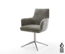 Drehstuhl Heira-Flex mit Armlehnen Bouclé Soft Schlamm Fußkreuz Edelst...