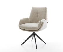 Drehstuhl Clea-Flex Webstoff Soft Beige Kreuzgestell breit Schwarz 360...