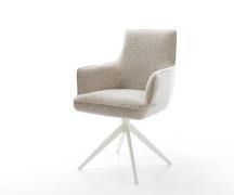 Drehstuhl Heira-Flex mit Armlehnen Webstoff Soft Beige Kreuzgestell br...