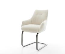 Freischwinger Alja-Flex mit Armlehnen Teddystoff Beige Freischwinger f...