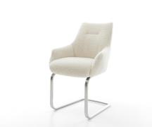 Freischwinger Alja-Flex mit Armlehnen Teddystoff Beige Freischwinger f...