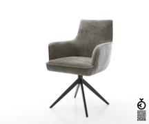 Drehstuhl Heira-Flex mit Armlehnen Bouclé Soft Schlamm Kreuzgestell br...