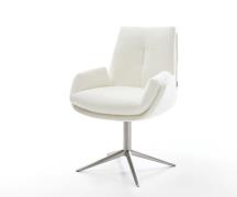 Drehstuhl Clea-Flex Bouclé Soft Beige Fußkreuz Edelstahl 360° drehbar ...