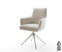 Drehstuhl Heira-Flex mit Armlehnen Webstoff Soft Beige Kreuzgestell br...