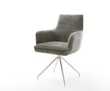 Esszimmerstuhl Heira-Flex mit Armlehnen Bouclé Soft Schlamm Kreuzgeste...