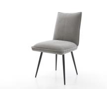 Esszimmerstuhl Lelio-Flex Strukturstoff Soft Grau 4-Fuß konisch Schwar...