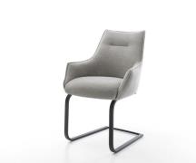 Freischwinger Alja-Flex mit Armlehnen Strukturstoff Soft Grau Freischw...