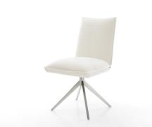 Drehstuhl Lelio-Flex Bouclé Soft Beige Kreuzgestell breit Edelstahl 36...