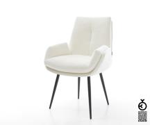 Esszimmerstuhl Clea-Flex Bouclé Soft Beige 4-Fuß konisch Schwarz