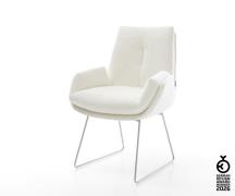 Esszimmerstuhl Clea-Flex Bouclé Soft Beige Kufengestell Edelstahl