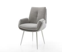 Esszimmerstuhl Clea-Flex Strukturstoff Soft Grau 4-Fuß konisch Edelsta...