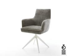 Drehstuhl Heira-Flex mit Armlehnen Bouclé Soft Schlamm Kreuzgestell br...