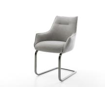 Freischwinger Alja-Flex mit Armlehnen Strukturstoff Soft Grau Freischw...