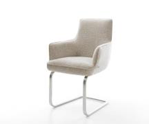 Freischwinger Heira-Flex mit Armlehnen Webstoff Soft Beige Freischwing...