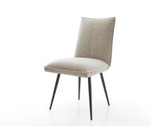 Esszimmerstuhl Lelio-Flex Webstoff Soft Beige 4-Fuß konisch Schwarz Ta...