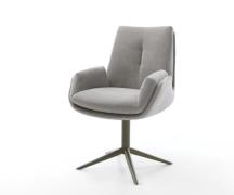 Drehstuhl Clea-Flex Strukturstoff Soft Grau Fußkreuz Effektfinish Tita...