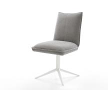 Drehstuhl Lelio-Flex Strukturstoff Soft Grau Fußkreuz Weiß 360° drehba...