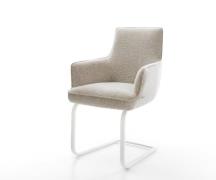 Freischwinger Heira-Flex mit Armlehnen Webstoff Soft Beige Freischwing...