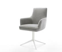 Drehstuhl Heira-Flex mit Armlehnen Strukturstoff Soft Grau Fußkreuz We...