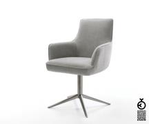 Drehstuhl Heira-Flex mit Armlehnen Strukturstoff Soft Grau Fußkreuz Gr...